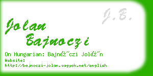 jolan bajnoczi business card